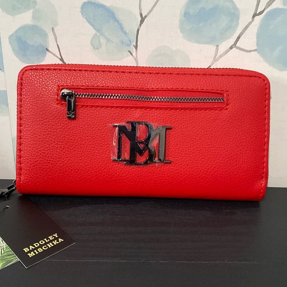 Badgley Mischka Bags Badgley Mischka Red Pebbled Vegan Leather